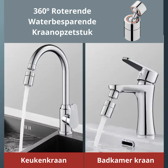 360 graden roterende waterbesparende kraanopzetstuk