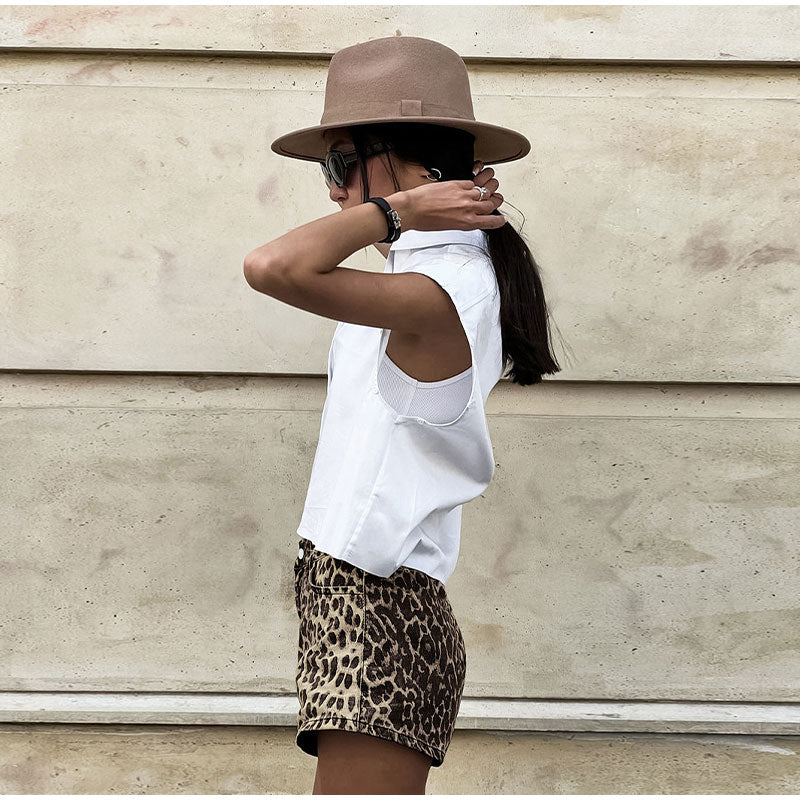 Short met luipaardprint