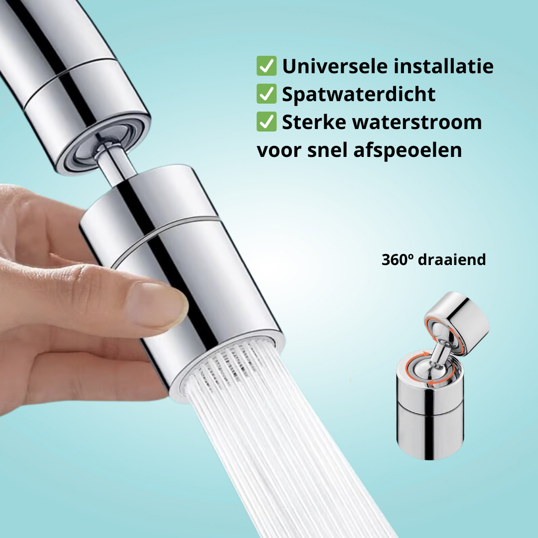 360 graden roterende waterbesparende kraanopzetstuk