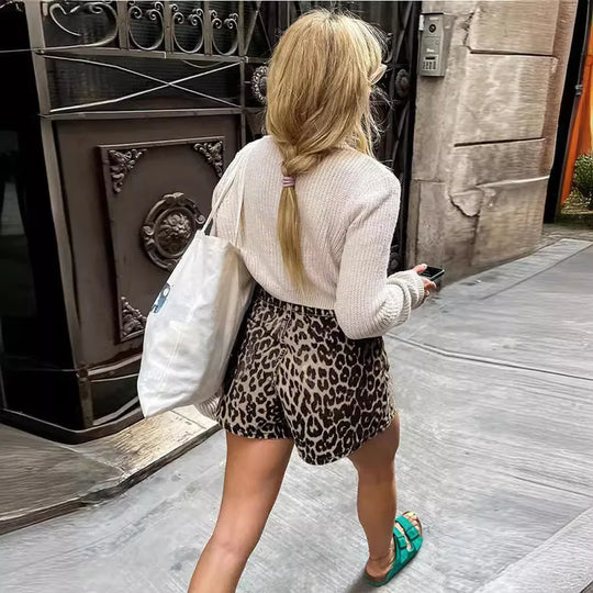 Short met luipaardprint
