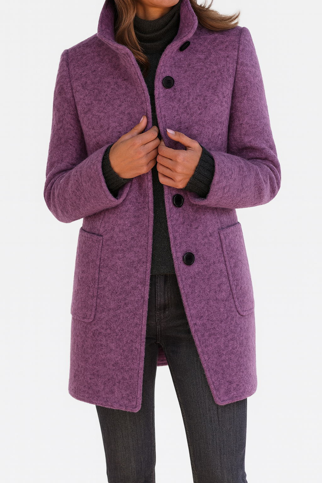 Rose High-Collar Women's Coat