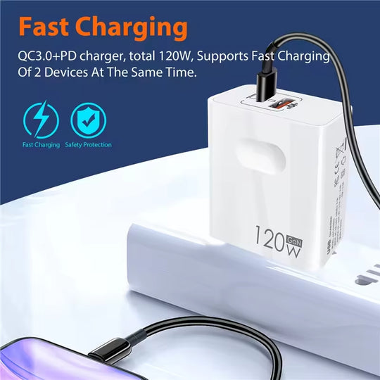 120W Fast Charger with 5 Ports