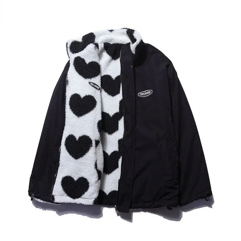 Emily Reversible Heart-Print Jacket