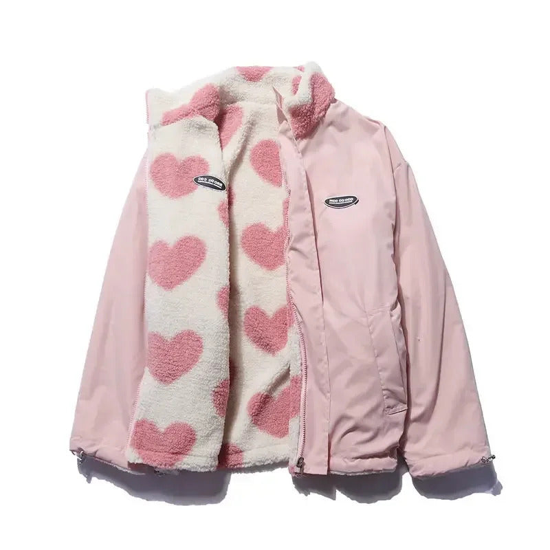 Emily Reversible Heart-Print Jacket