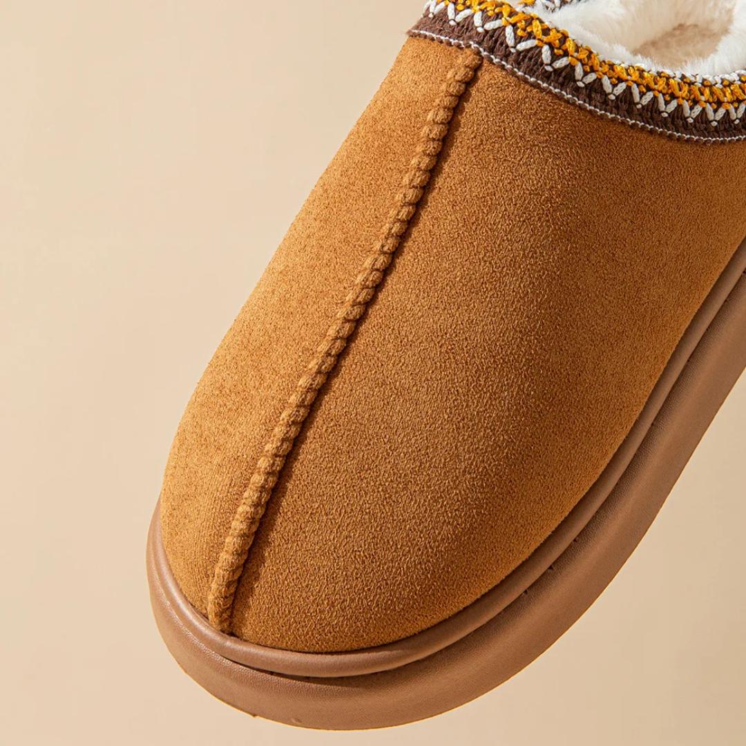 Wollen pantoffels met stevige zool