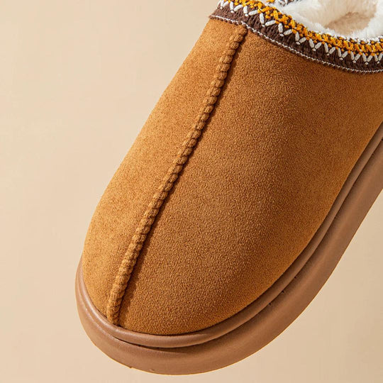 Wollen pantoffels met stevige zool