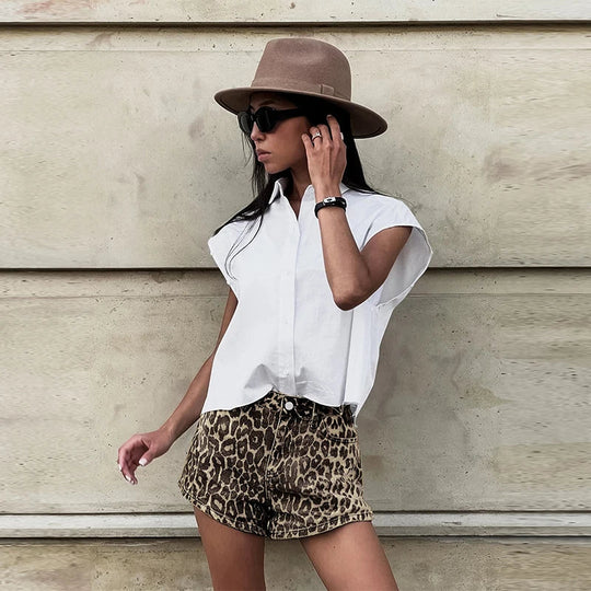 Short met luipaardprint